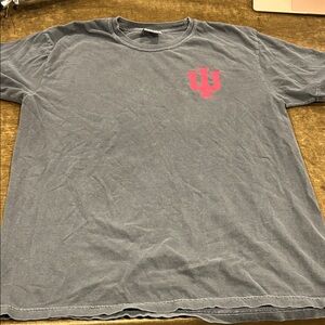 Comfort Colors Indiana Hoosiers Basketball Gray Tee with Red Logo